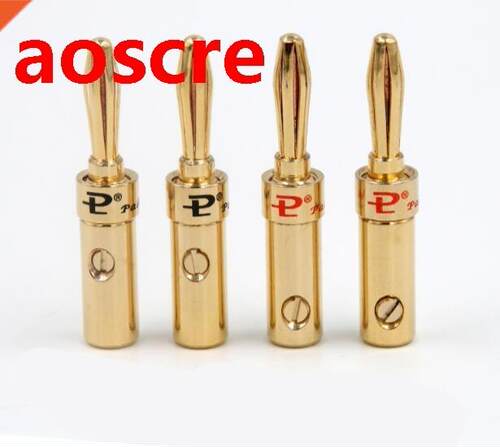 8pcs banana plug copper gold plated banana head speaker cabl