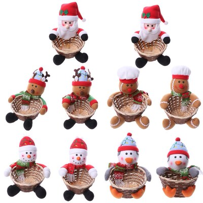 Christmas Candy Storage Basket Decoration Santa Claus Storag