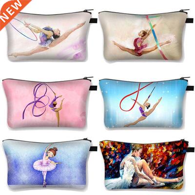 Gymnastics Art Cosmetic Bag Women Makeup Bags Ballet Dancer