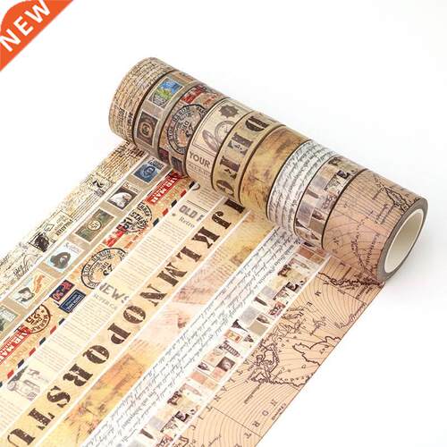 Vintage letter Stamp map Masking Washi Tape Retro Old paper