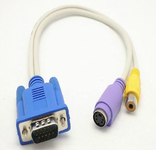 Retail New vga to tv av rca cable s-video converter adapter