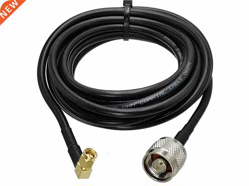 1Pcs RG58 SMA Male Plug Right angle to N Male plug Connector