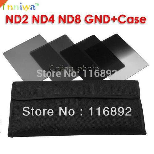 4pcs color flter ND2+ND4+ND8+Gradual Grey Flter wth case