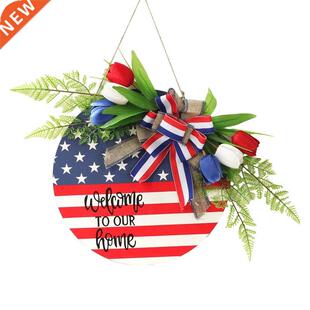 4Th of July Hanging Wooden Sign American Patriotic Independe