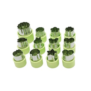 12Pcs Mini Cookie Cutters Pie Crust Vegetable Fruit Cutter