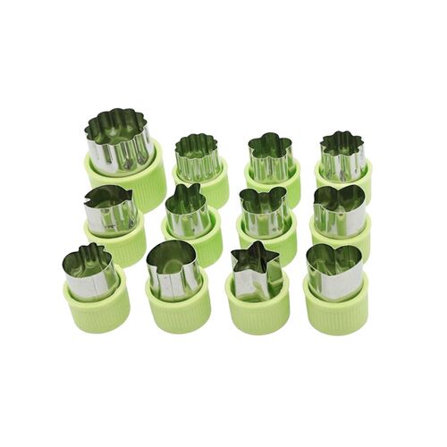 12Pcs Mini Cookie Cutters Pie Crust Vegetable Fruit Cutter