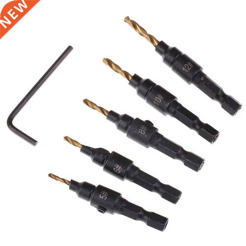 5pcs HSS Screw Countersink Drill Bit Set Quick Change Hex Sh