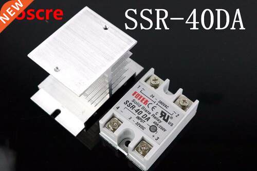 1 set SSR-40 DA + Radiator Solid State Relais SSR 40A 3-32