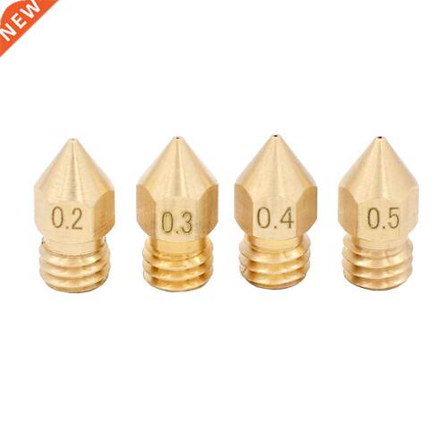 3D Printer Accessories MK8 Nozzle 0.2mm 0.3mm 0.4mm 0.5mm No