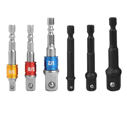 6 Pcs Socket Bit Adapters 1/4 Inch 3/8 Inch 1/2 Inch Drive I