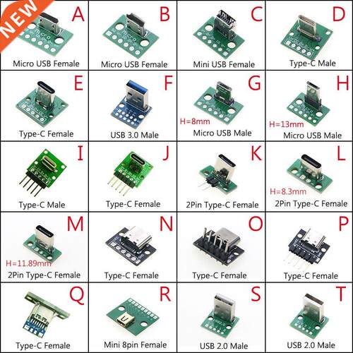1PCS Data Charging Cable Jack Test Board with Pin Header 90
