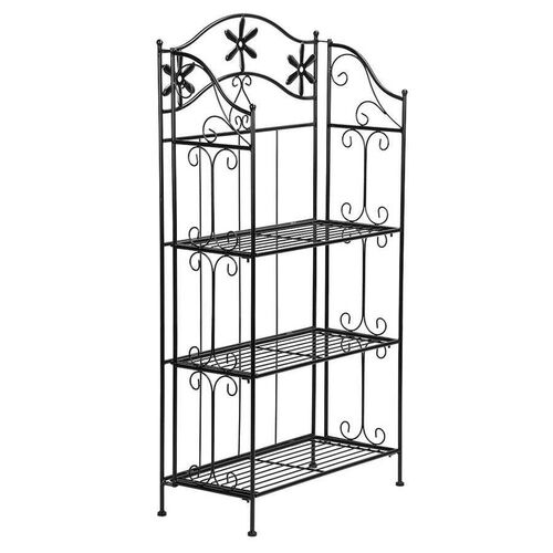 Multi-function Three-tier Metal Shelf Flower Plant Stand Boo