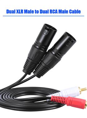 1.5m/ 5ft Stereo Audio Cable Cord Dual XLR Male to Dual RCA