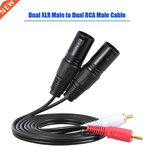 1.5m/ 5ft Stereo Audio Cable Cord Dual XLR Male to Dual RCA