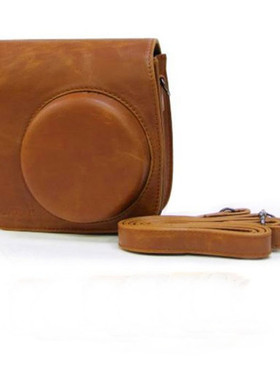Classic Brown PU Leather Camera Case Bag For Instax Mini8 Mi