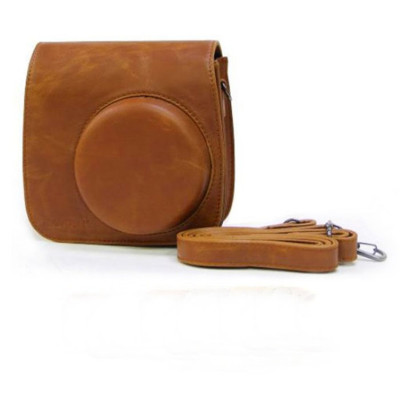 Classic Brown PU Leather Camera Case Bag For Instax Mini8 Mi