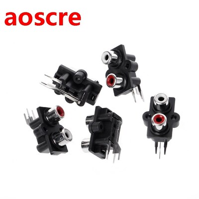 5 Pcs PCB Mount 2 Position Stereo Audio Video Jack RCA Femal
