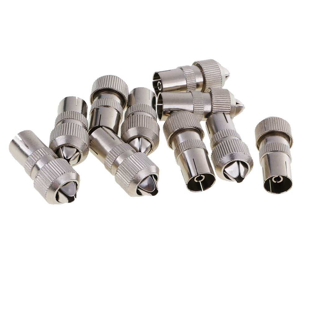 10 Pieces RF Female Plug Connector for Cable TV Aerial Coaxi