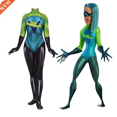 The Incredibles 2 Movie Women Kids Voyd Cosplay Costume Gree