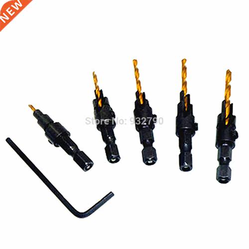 5pcs Woodworkers Countersink Drill it #5 #6 #8 #10 #12 Coun