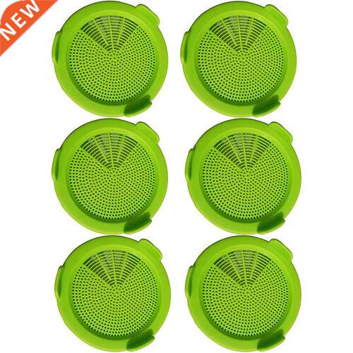 6 Pack Sprouting Jar Strainer Lids - Wide Mouth Mason Jar Sn