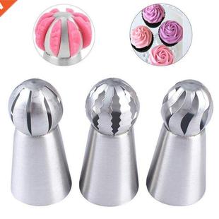 3PCS Stainless Steel Russian Ball Torch Nozzles Icing Piping