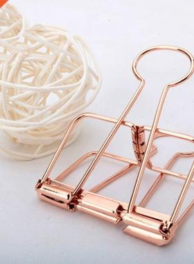 10Pcs Rosegold Binder Clips Paper Clip Office School Supplie