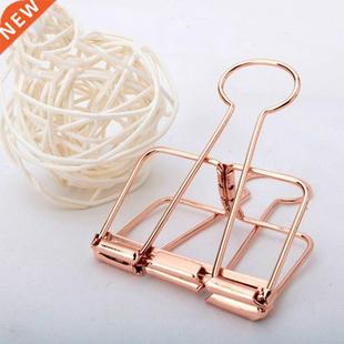 10Pcs Rosegold Binder Clips Paper Clip Office School Supplie