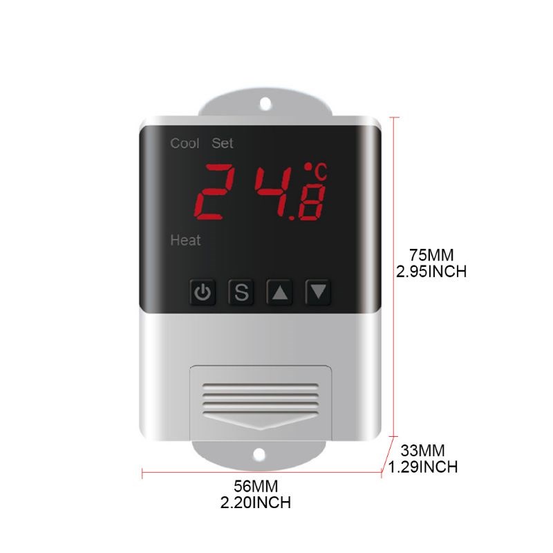 DTC-1200 AC 110-220V Digital Temperature Controller LED Dis