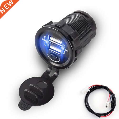 12V 24V Dual USB 5V 2.1A Car Charger Adapter With ON OFF Swi