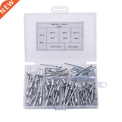 120Pcs/set M3.2*7/9/11 M4*8/10/13 GB12618 Aluminium Blind Ri