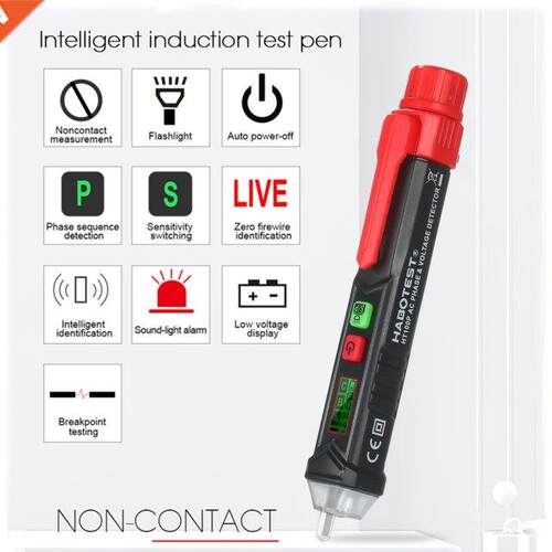 HAOTEST HT100P Portale LCD Digital Voltage Tester AC Phase