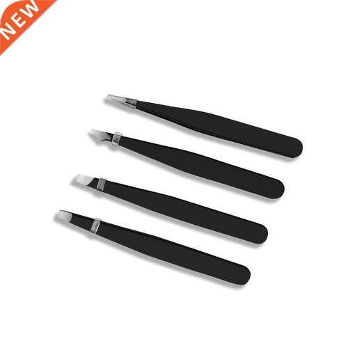 1pcs Stainless Steel Eyebrow Clip Black Oblique Flat Mouth P