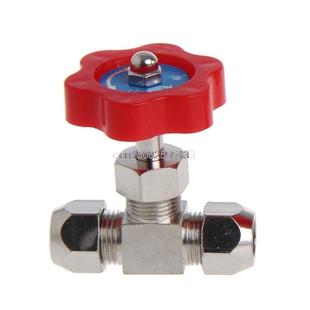 Durable Tube Nickel-Plated Brass Plug Needle Valve OD 6mm/8m