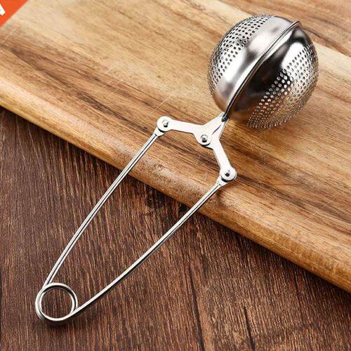 Mesh Snap Ball Loose Leaf Tea Infuser with Handle Stainless