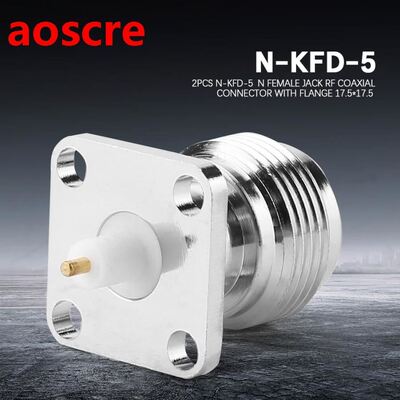 2Pcs N Female Jack RF Coaxial Connector with Flange N Female