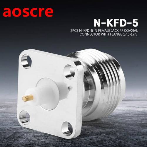 2Pcs N Female Jack RF Coaxial Connector with Flange N Female