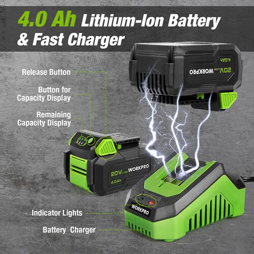 20V 4.0Ah Cordless Electric Impact Wrench 1/2inch Power Too