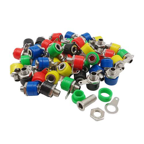 25Pcs 4mm Banana Female Jack Nut Panel Connector 4 mm Banana