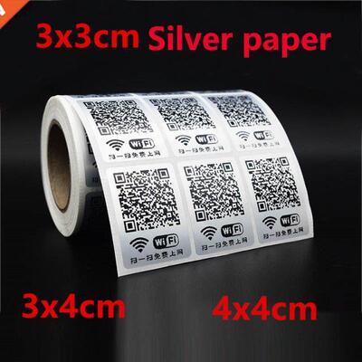 1000PCS 3x4 4x4cm Custom stickers Free Print 2D bar code pri