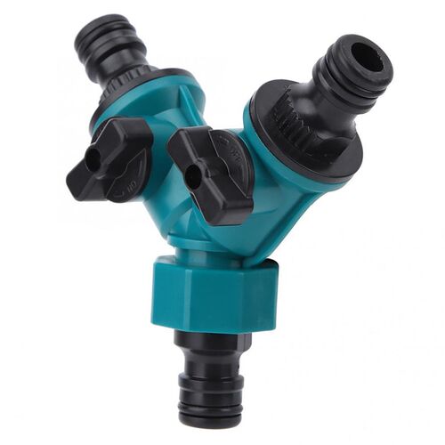 1PC Garden Watering 2 Way Tap Irrigation Valve Hose Pipe Spl