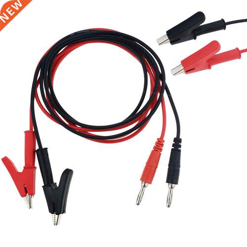 2PCS 4mm Banana Plug to 10mm Alligator Clip Cable Leads 1M V
