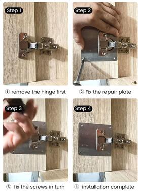 1/2Pcs Hinge Repair Plate Cabinet Door Hinge Cabinet Furnitu