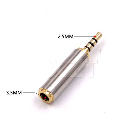 1pcs AT jack 2.5 Male 3.5 mm Female audio Stereo Video Adap
