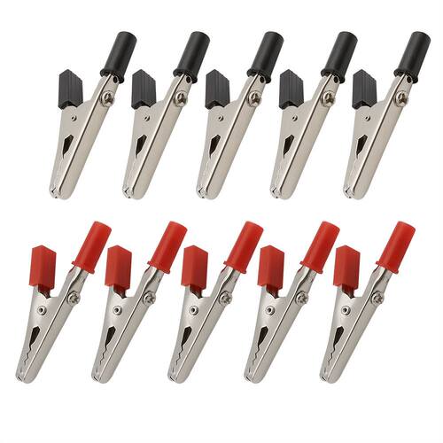 10Pcs Insulated Metal Alligator Clips Plastic Handle Crocodi