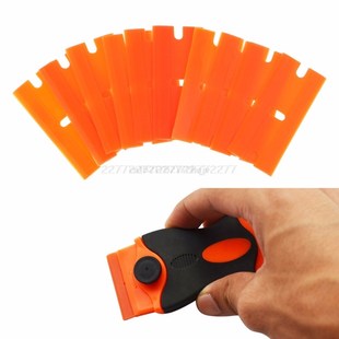 10Pcs/Set Double-Edged Plastic Blades Replacement Scraper Wi