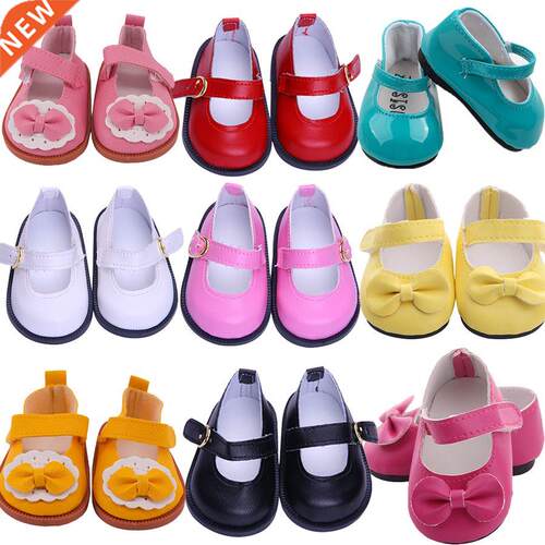7cm Cute Bow Lace Leather Doll Shoes For 18Inch American Dol