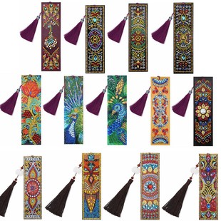 5D DIY Diamond Painting Leather Bookmark Tassel Bookmarks Sp