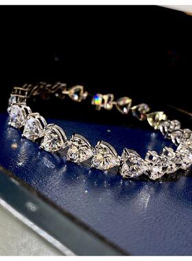 QTT Women's 925 Sterling Silver Lab Diamond Tennis Brace