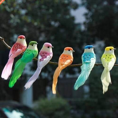 12pcs/box Simulation Artificial Bird Gardening Home Bird Orn